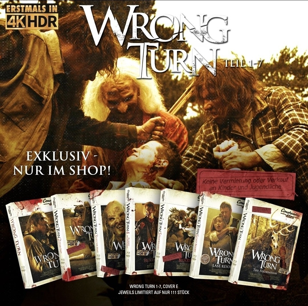 WRONG TURN - COVER E - FULL-SET - BD/4K-UHD INL. SCHUBER ( SHOP EXCLUSIV )