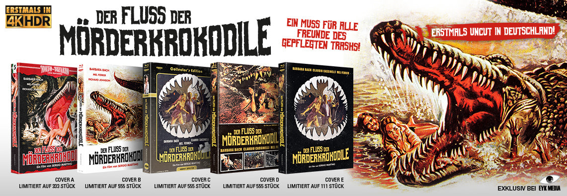 DER FLUSS DER MÖRDERKROKODILE - FULL-SET 5 MEDIABOOKS - 4K-UHD/BD - UNCUT