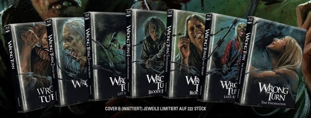 WRONG TURN 1-7 COVER B - WATTIERT - FULL-SET - 7 MEDIABOOKS - BD/4K-UHD