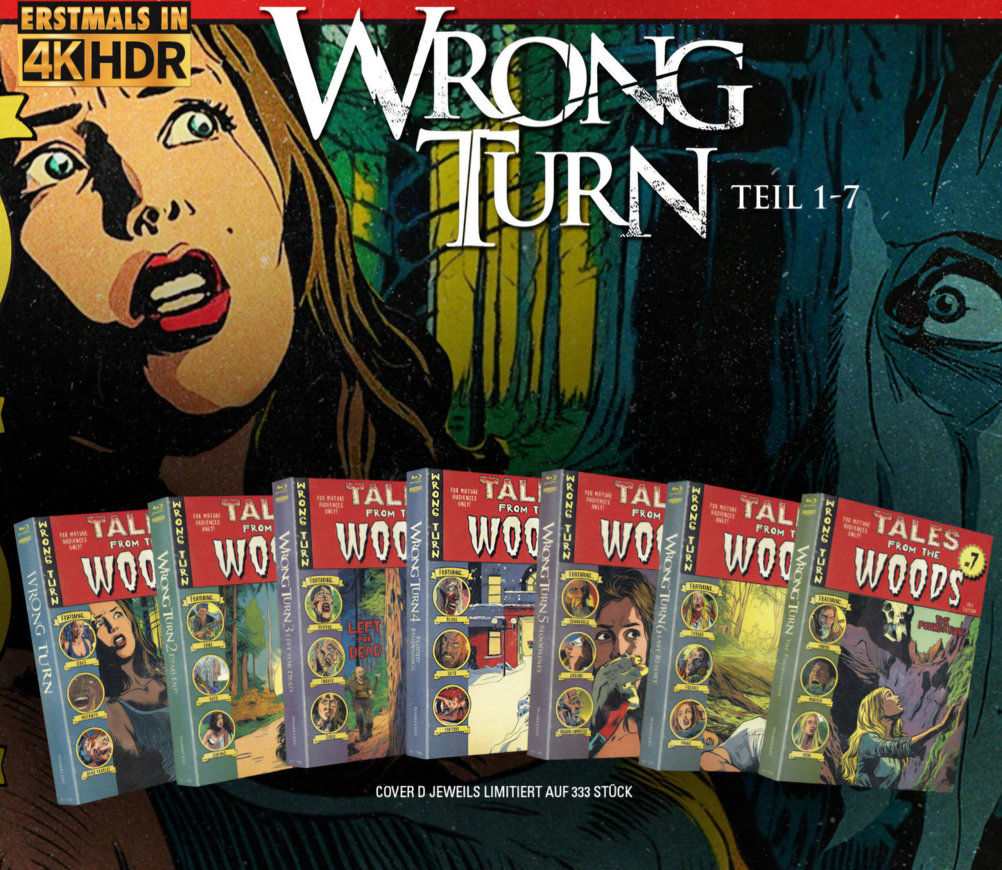 WRONG TURN 1-7 COVER D - COMIC - FULL-SET - 7 MEDIABOOKS - BD/4K-UHD
