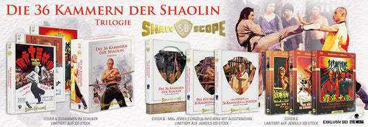DIE 36 KAMMERN DER SHAOLIN - FULLSET - 9 MEDIABOOKS INKL. SCHUBER EDITION -  BD/DVD - UNCUT