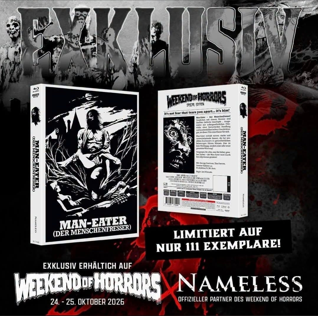MAN EATER - MEDIABOOK  -  WEEKEND OF HORROR WHITE EDITION - 4K-UHD/2xBD
