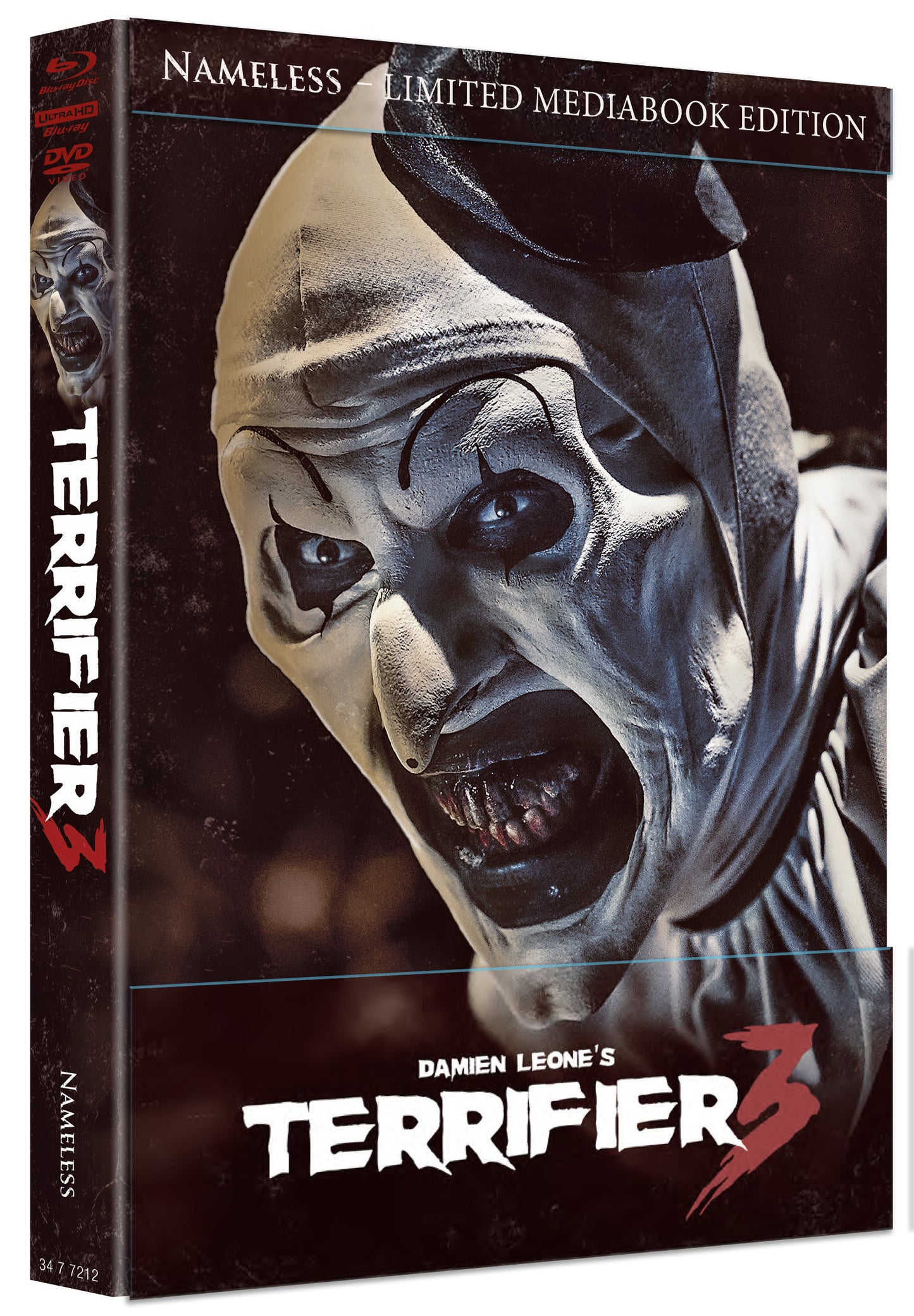 TERRIFIER 3 - MEDIABOOK - COVER A - ORIGINAL 3 DISC EDITION UHD/BD/DVD INKL. KOTZTÜTE & POSTER 1A