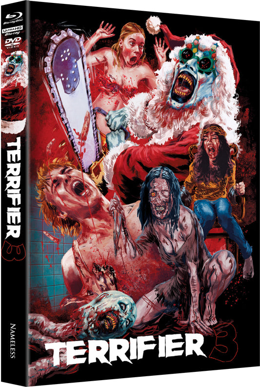 TERRIFIER 3 - MEDIABOOK - COVER J - ARTWORK  - 3 DISC EDITION UHD/BD/DVD INKL. KOTZTÜTE & POSTER 1A