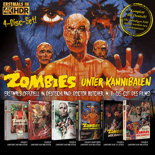 ZOMBIES UNTER KANNIBALEN - FULLSET - 6 MEDIABOOK - 4DISC EDITION